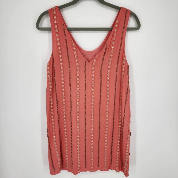 Anthropologie Bl^nk Reveka Embellished Shift Dress XSP London Beaded Fringe Mini - Picture 3 of 13